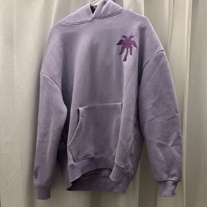Lavender Hoodie with Palm Tree Accent